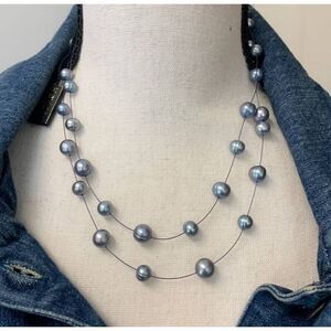 NWT Honora Collection Grey Pearl layered Necklace